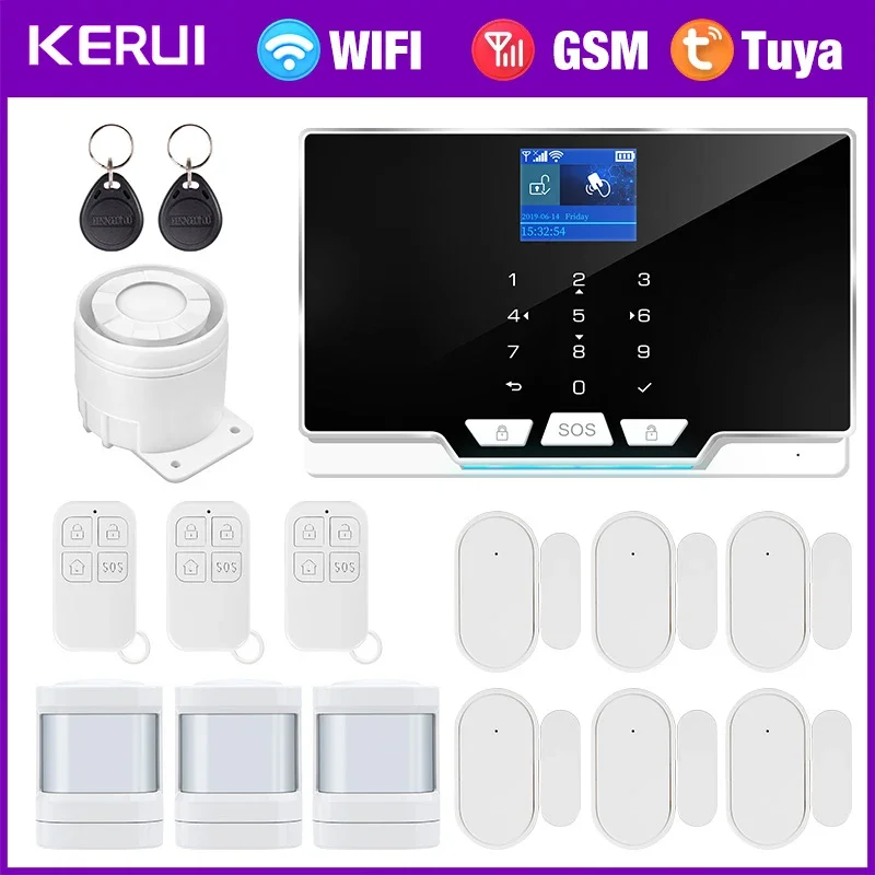 

KERUI G20 Wifi GSM Tuya Alarm System With Motion Detector Door Sensor IP Camera Wireless Smart Home Security Support Alexa