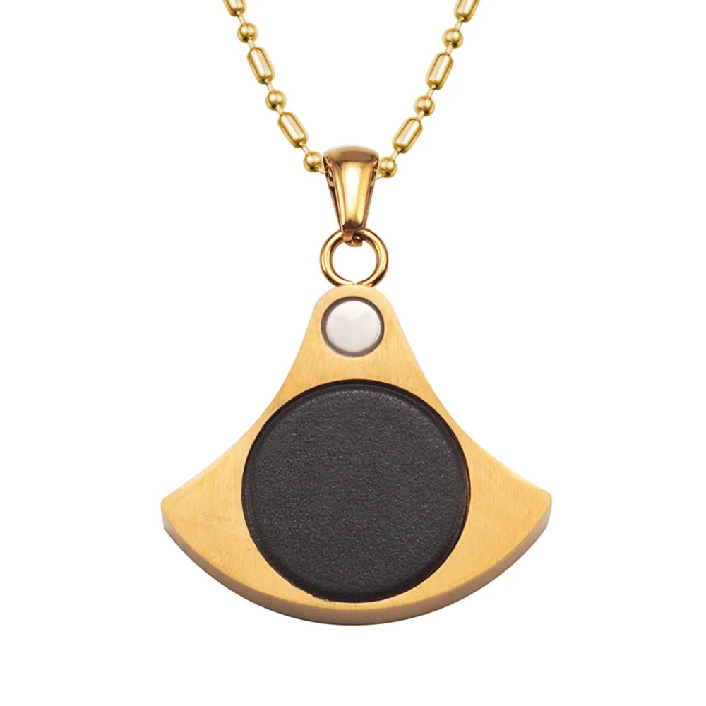 Wollet Titanium Steel Negative Ions Pendant Necklace Abalone Shell Anti-radiation Slimming Therapy Pendant Necklace