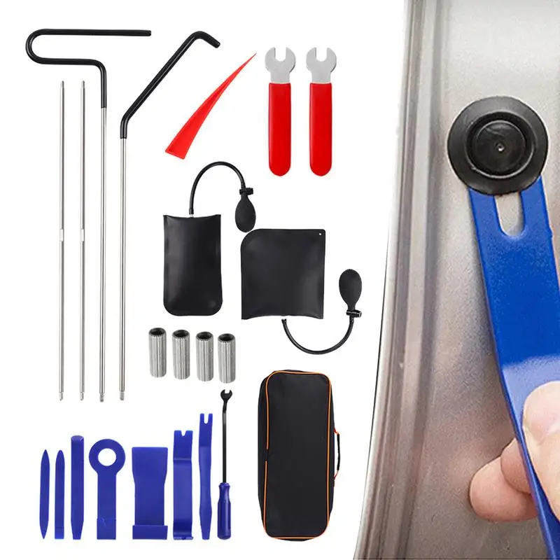 

Car Dent Repair Rods Tools 22-piece car audio repair and disassembly auxiliary emergency tool kit Car Air Wedge Bag Kit for Cars