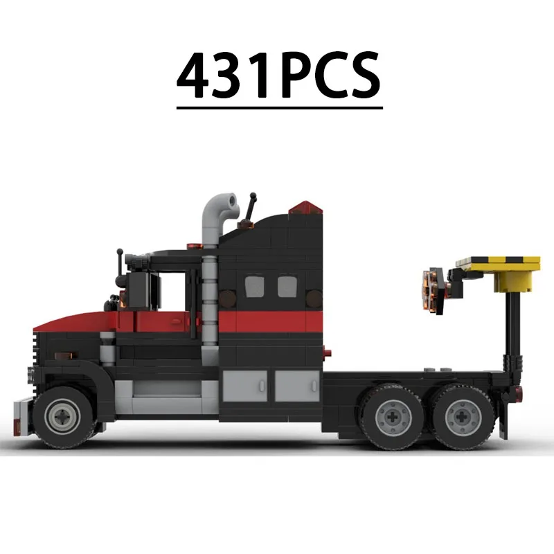 Building Block Impact-Resistant Semi-Trailer Truck Puzzle Model 431 Pieces Birthday Fun Toy Holiday Christmas New Year Gift