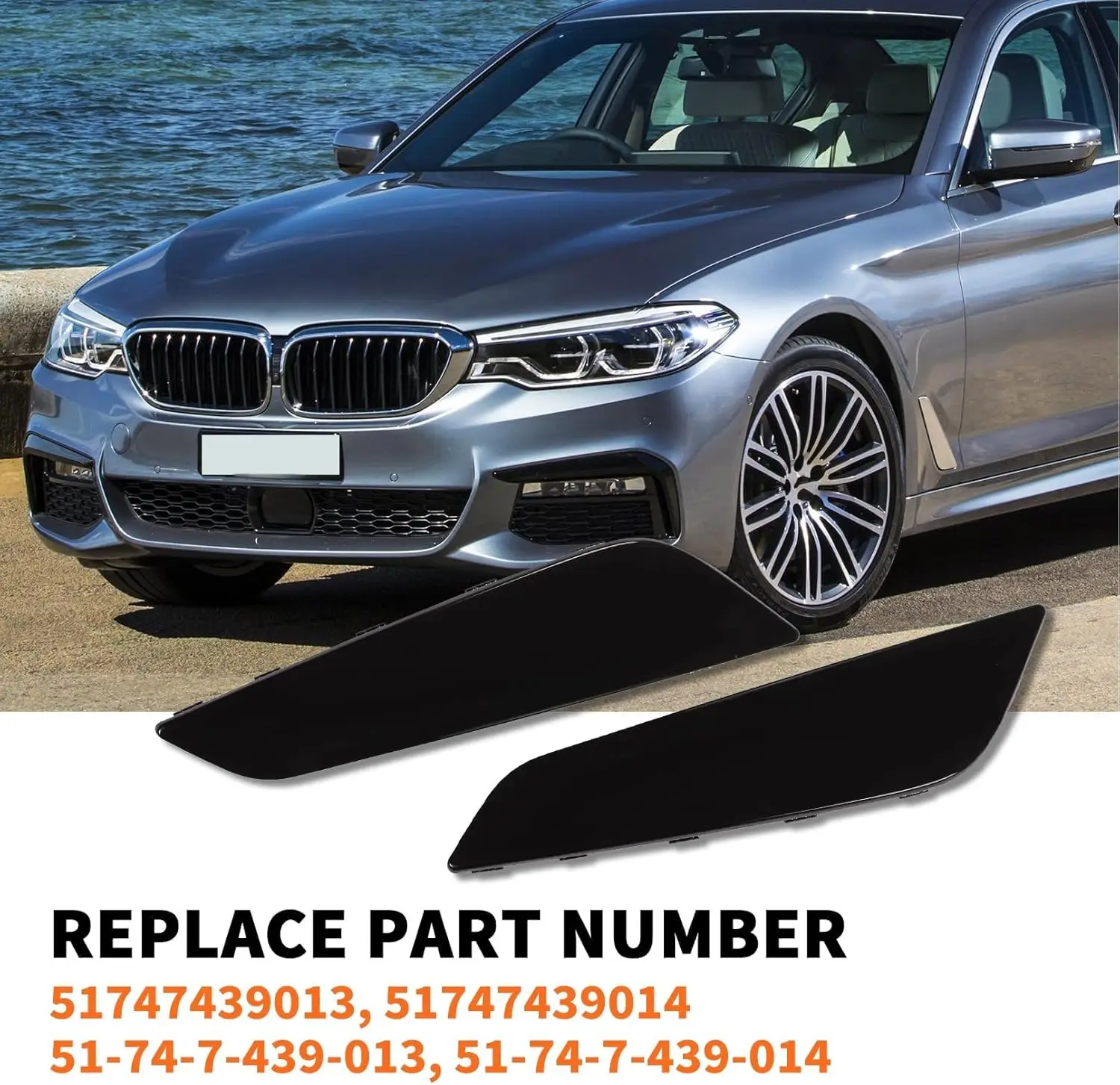 Image of Vordere Kotflügel-Entlüftungskanalverkleidung für BMW 5er G30 530e 530i 540d 540i 2017–2023. Ersetzen Sie 51747439013 51747439014 Seitenlüftungsabdeckung