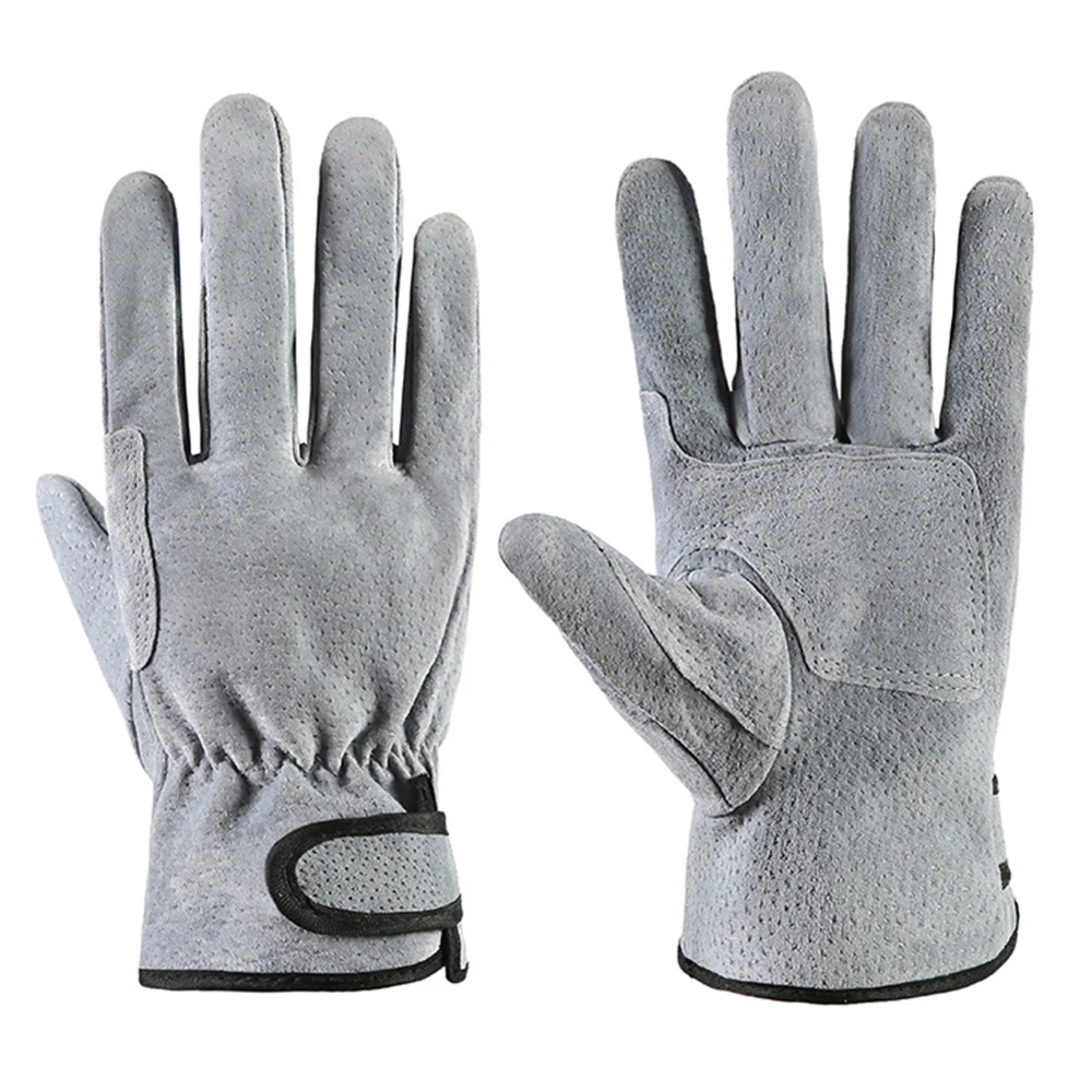 1 Pair High-temperature Resistant Gloves Welders Against Scalding Leather Cotton Work Gloves