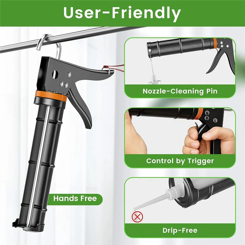 

B84B-Caulk Gun Kit With Caulk Remover Tool& Putty Knife- For Bathroom, Shower, For Caulking Tool Set Removal