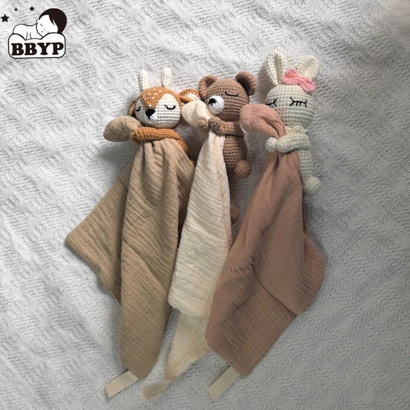 Baby Soother Appease Towel Bib Soft Bunny Fox Lamb Lion Sleeping Doll Teether Infants Comfort Sleeping Nursing Cuddling Doudou