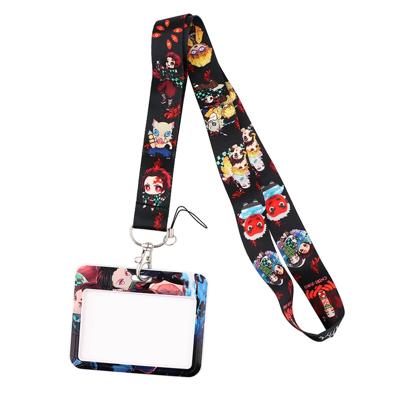 Demon Slayer Art Cartoon Anime Moda Cordini Bus ID Nome Porta carte di lavoro Accessori Decorazioni Regali per bambini