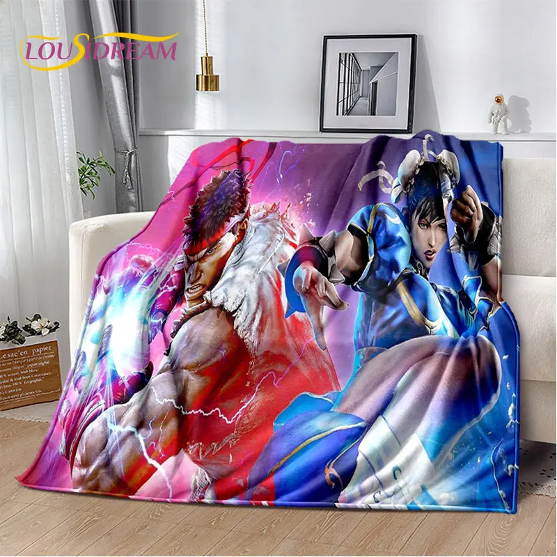 Street Fighter Retro Game Gamer Soft Plush Blanket,Flannel Blanket Throw Blanket for Living Room Bedroom Bed Sofa Picnic Cover