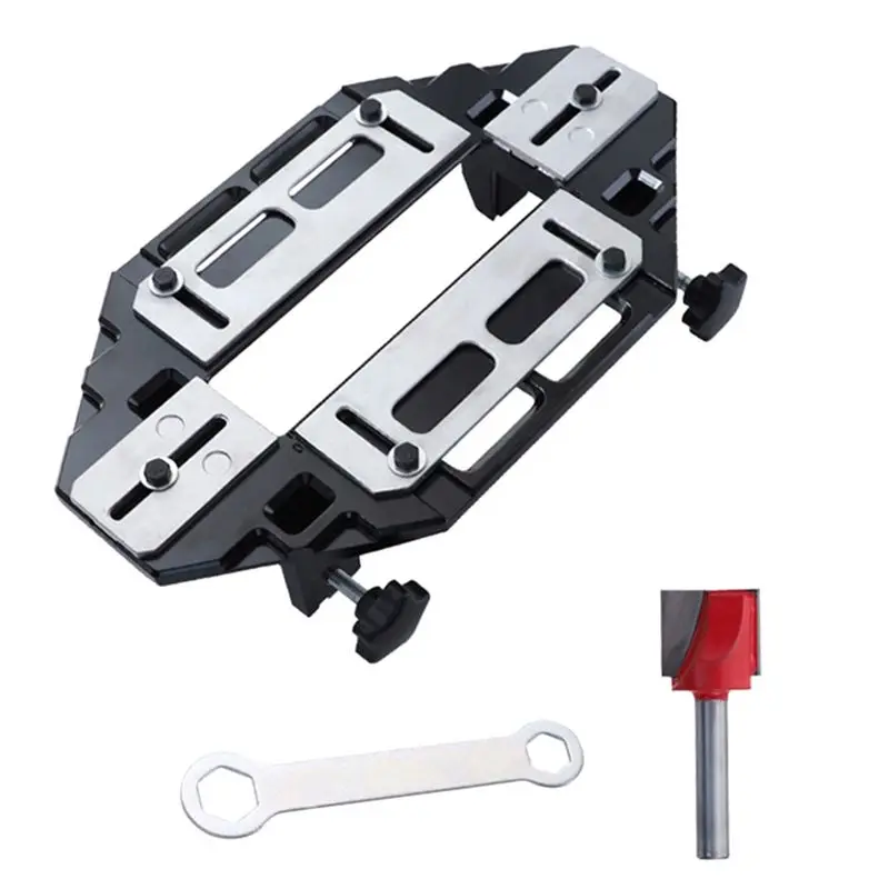 ABVJ-Door Hinge Jig Woodworking Hole Opener Wooden Door Hinge Hole Guide Door Lock Jig For Door Lock