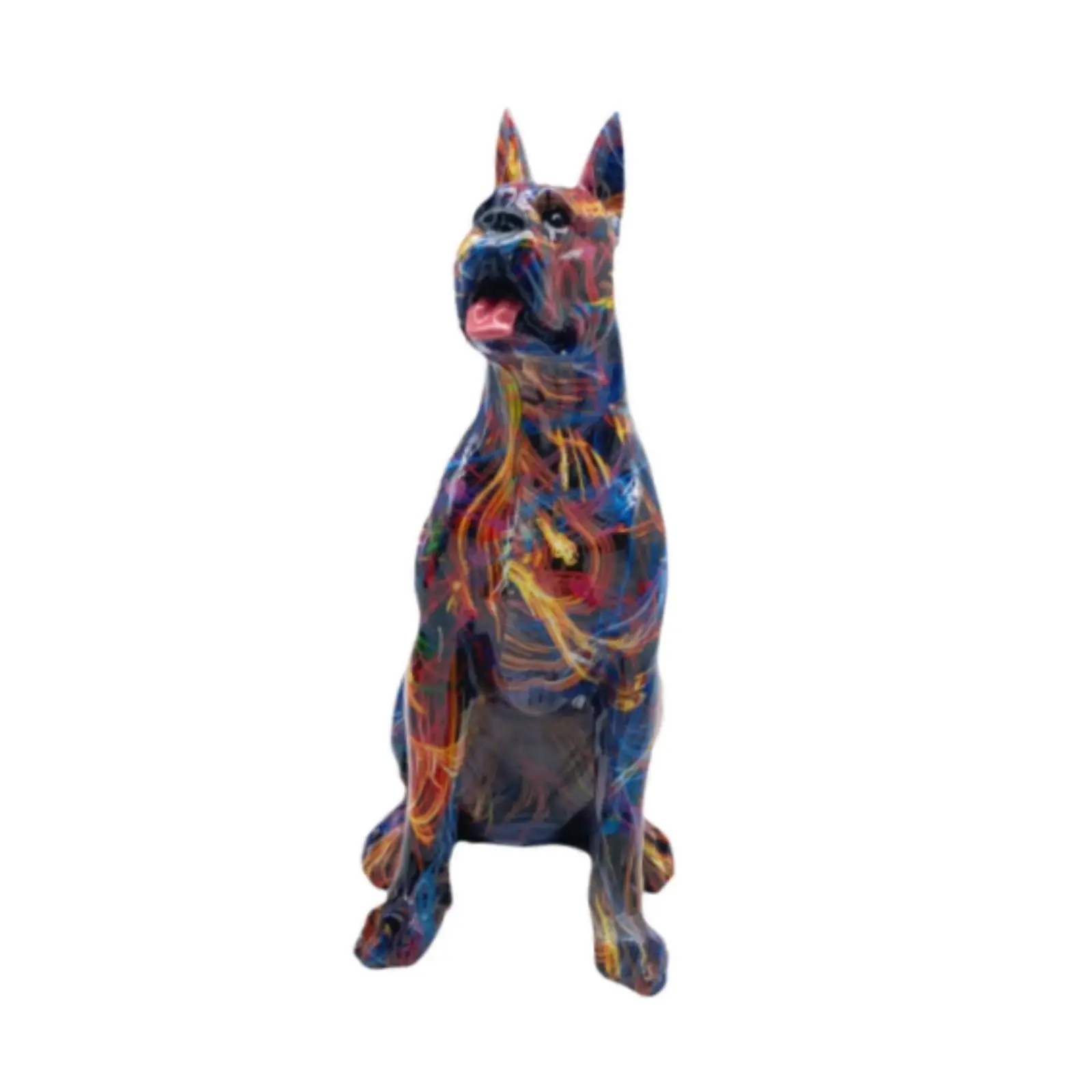 

Dog Statue Simple Ornament Animal Sculpture for Women Men Book Shelf Office