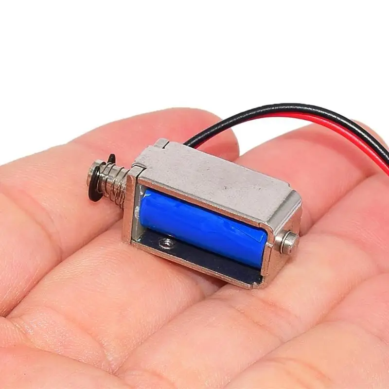Mini Through Type Push Pull Solenoid Electromagnet DC 3V 5V-6V 12V 4mm Stroke Frame Linear Electromagnetic Lock For DIY Project