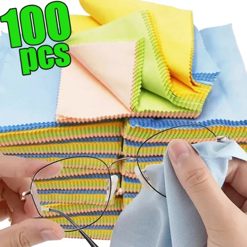 Square Glasses Cleaning Cloth Microfiber Random Color High Quality Glasses Cloth Daily Soft Phone Screen Cleaning Wipe Wholesale