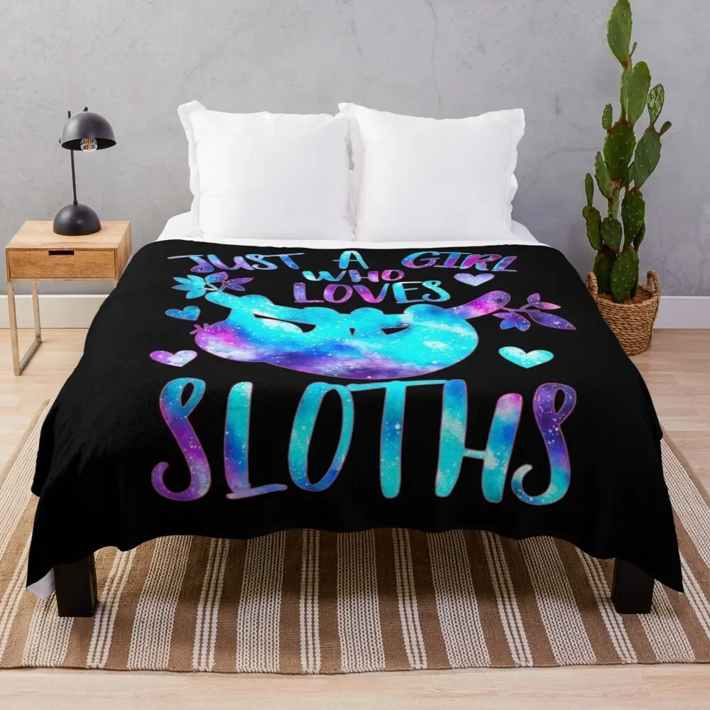 

Just a girl who loves Sloths Throw Blanket Picnic cosplay anime Blankets For Baby Summer Beddings Blankets