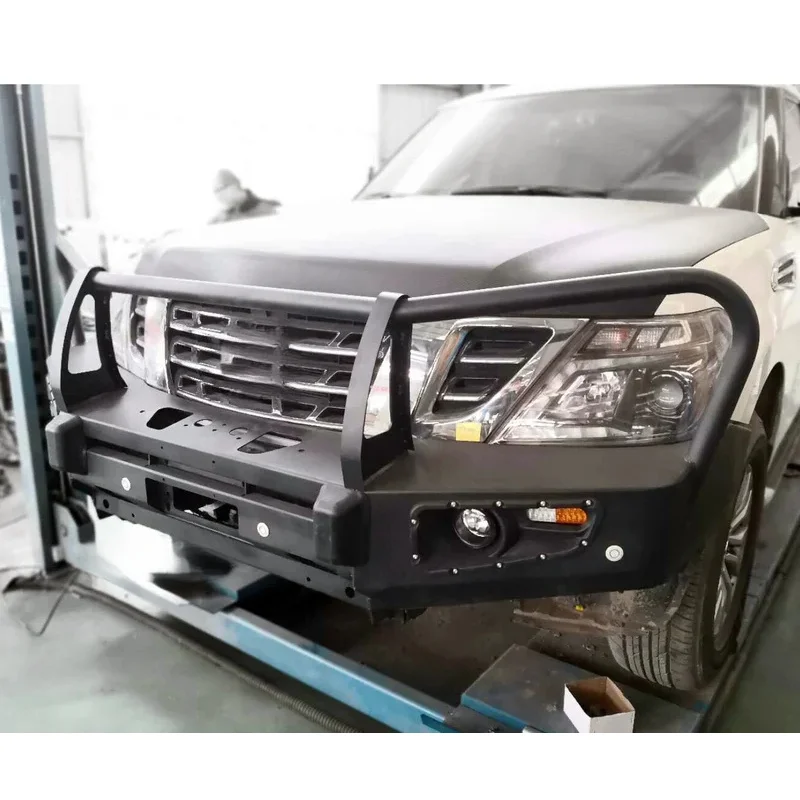 High Quality Steel Bull Bar Front Bumper Fit Nissan Patrol Y62 4x4 Offroad Accessories view 2