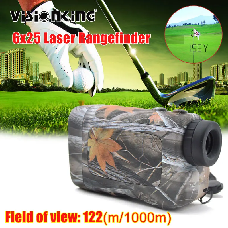 Visionking Portable 6X25 Golf Laser Rangefinder Monocular 600m Distance Meter Telescope W/Flag-Lock For Hunting Survey Telemeter