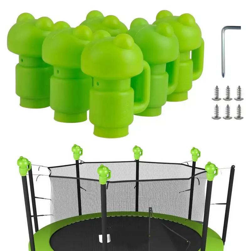 6pcs Trampoline Enclosure Pole Caps Waterproof Enclosure Safety Caps For Trampoline Net Trampoline Steel Tube Column Cover