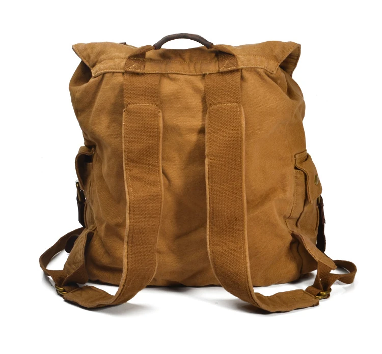 Zaino da uomo in pelle di tela militare vintage Zaino in tela grande Zaino da scuola per uomo Borsa da viaggio mochila Zaino grande