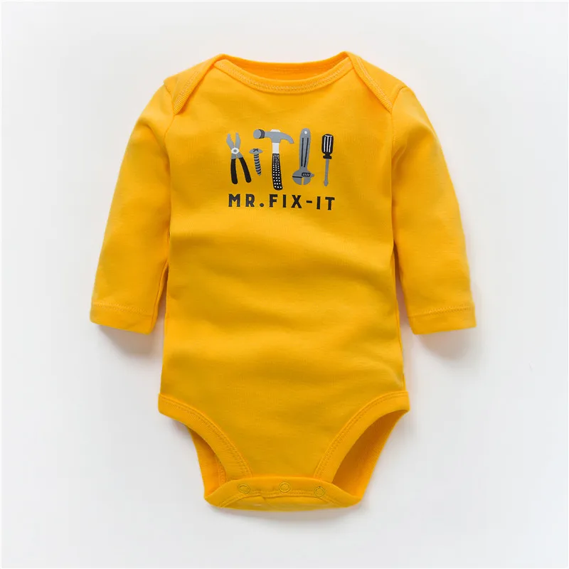 2024 New Fashion Newborn Cartoon Long Sleeve Baby Boy Bodysuits Soft 100%Cotton Baby Clothes Set Infant  Jumpsuit