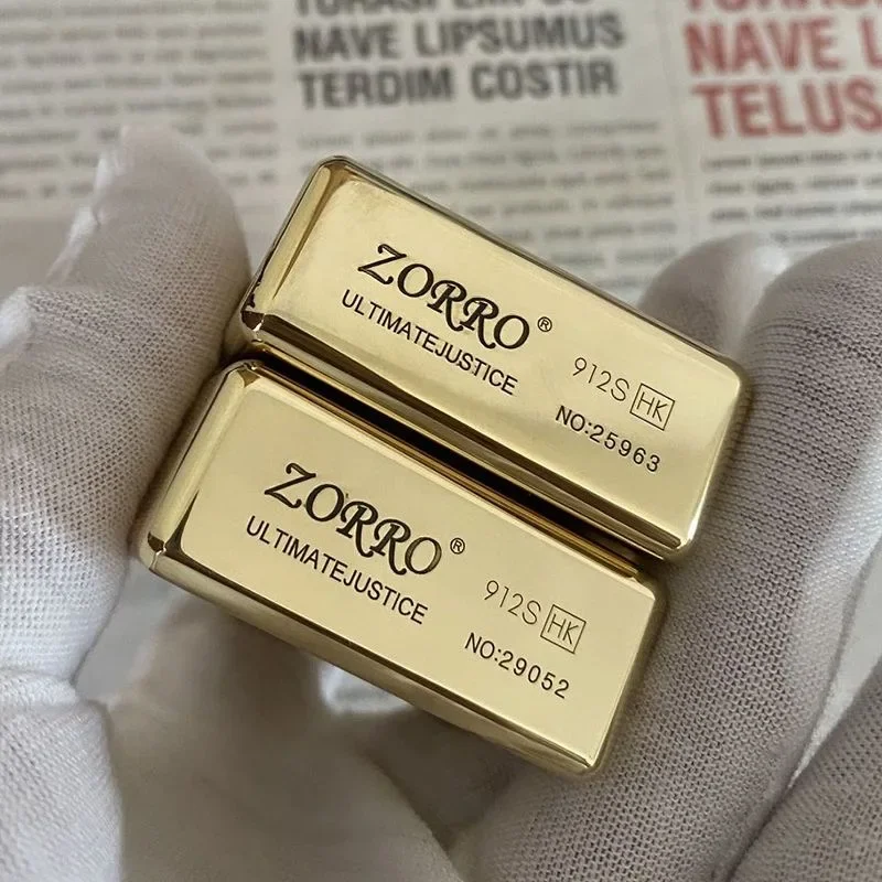 ZORRO-Querosene Windproof Isqueiro, High End, Armadura Pesada, Latão e Titânio, Isqueiro a Gasolina Retro, Presente dos homens, 3, 5 Dobradiça, Retro, Novo, 912S