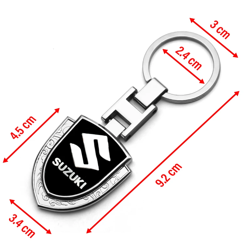 Car Logo Keychain 3D Metal Shield Shaped Keyring Men Gifts For Suzuki Grand Swift Jimny Vitara Baleno Alto Accessory Car Styling