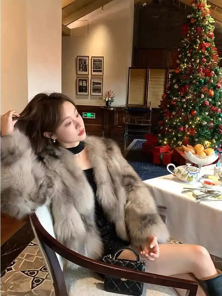 

Eco-Friendly Fur Jaet Women's ort Sle Warmth Casual Faion Outerwear for Autumn Winter Sli New Arrival