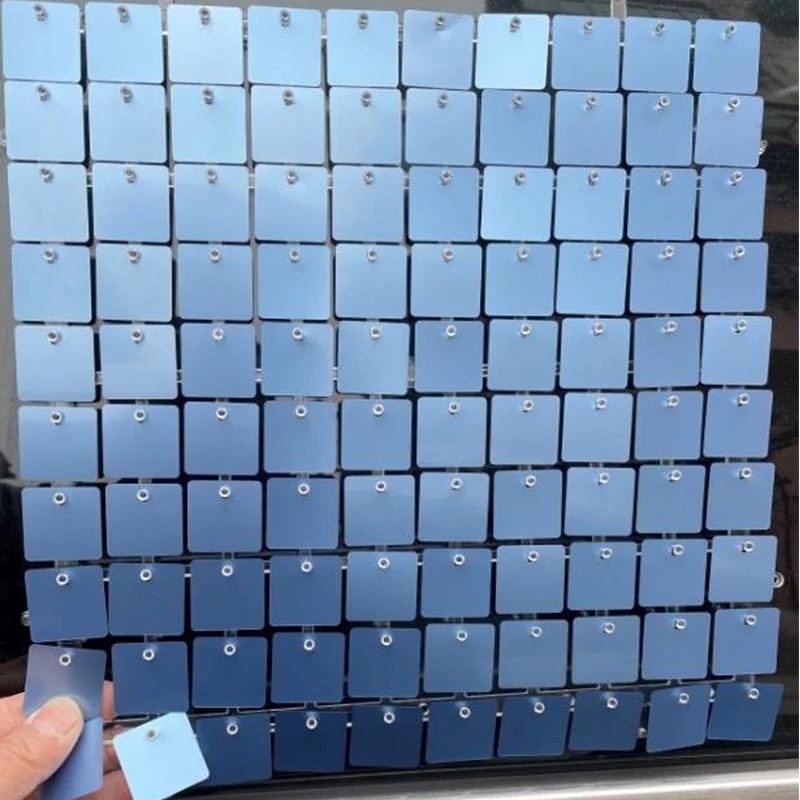 Shimmer Wall Backdrop Matte Sky Blue Sequin Shimer Wall Panels for Birthday Party Wedding Marriage Decorations 12/16/18pcs