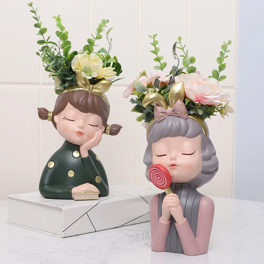 

1Pcs Resin Flower Pot Succulent Planter Home Office Tabletop Decoration for Small Plants Resin Flower Pot