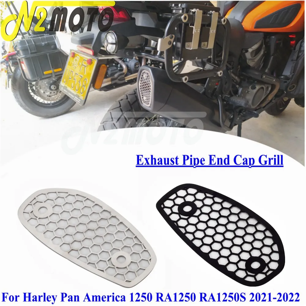 Exhaust Muffler Tailpipe Guard Grill Cap Pipe End Mesh Guard Protective Cover For Harley Pan America 1250 RA1250S RA1250 2021-Up