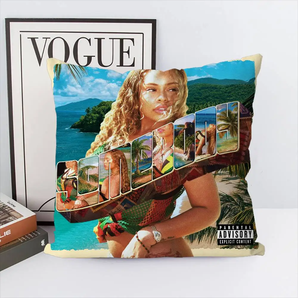 L-Latto كيس وسادة ألبوم أريكة ديكور المنزل الطباعة على الوجهين قصيرة أفخم غطاء وسادة لطيف