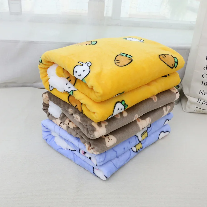 Autumn and Winter Pet Pads, Lamb Wool Warm Thick Blanket, Flannel Cartoon Dog Sleeping Warm Blanket, Dog Cat Universal Blanket