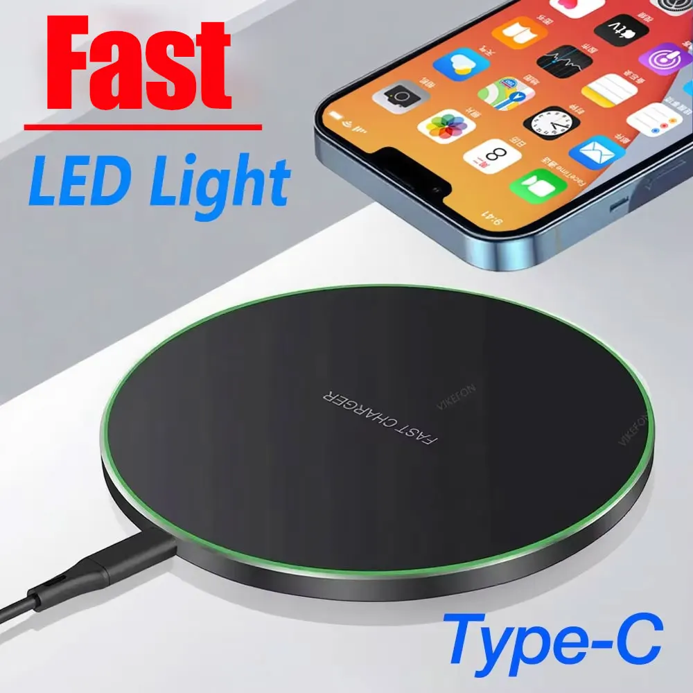 Kabelloses Ladegerät mit LED-Licht für iPhone 17 16 15 14 13 12 Pro Max Samsung S25 S24 Xiaomi 17 Schnelle Ladestation