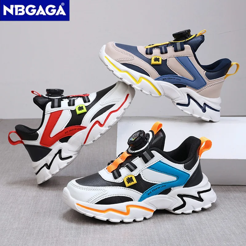 

Children's Sneakers Kids Fashion Rotating buckle Design Non-slip Casual Shoes for Boys Breathable Sneakers Outdoor Trainers