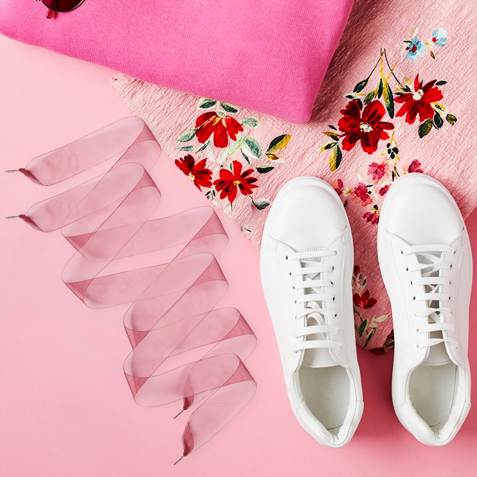 

11pcs Chiffon Shoelaces For Women Ribbon Laces Sneakers Flat Shoes Long Shoe Strings Replacement Wear Resistant Fashionable