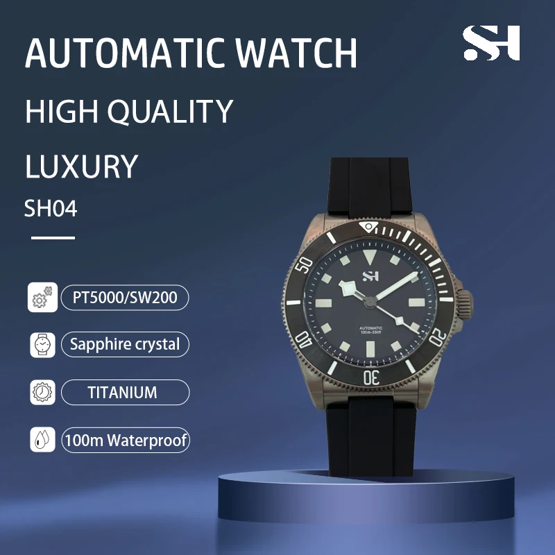 SH Luxury Men\'s Watches 39mm Automatic Mechanical Wristwatches Swiss BGW-9 luminous 10 Bar Waterproof Sapphire Watch Gift