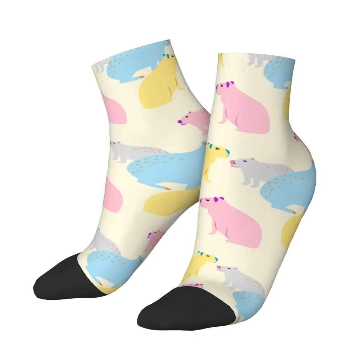 Capybara Colorful Pattern Dress Socks Men's Women's Warm Funny Novelty Wild Animals Of Crew 