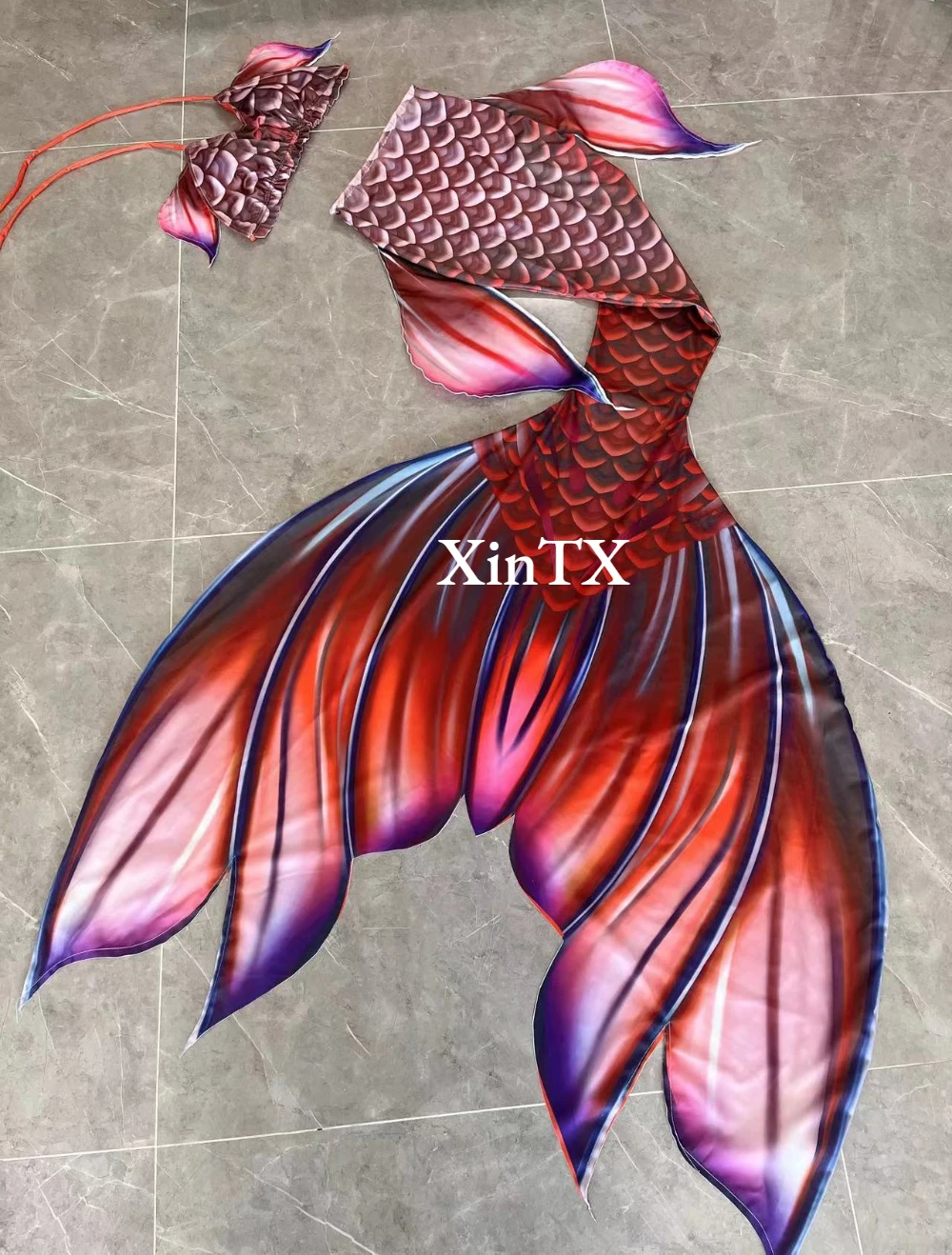 XinTX Adults Mermaid Tail Skin Swimming Suit For Cosplay Princess Dress Travel Photography Stage Performance Birthday Gift