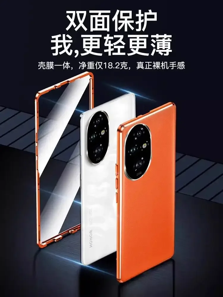 Magnetic Glass Phone Case For Huawei Honor 200 Pro 400 Full Protection Protective Back Cover For Honor200 200Pro Leather Shell