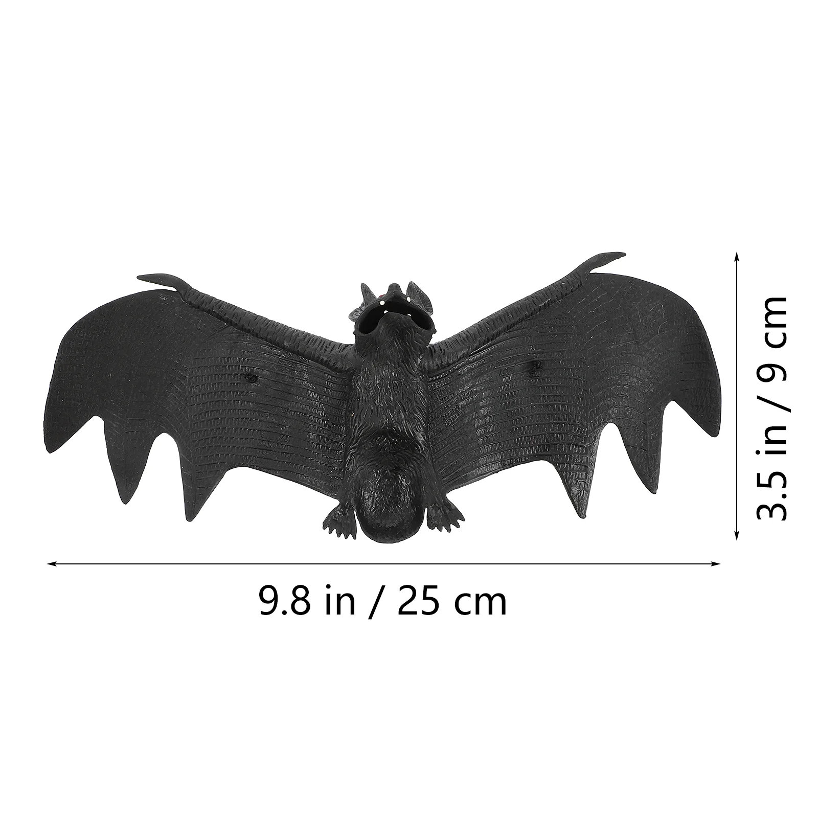 2 Pcs Simulation Rubber Bat Prank Toys Halloween Props Oversized Simulated Fake