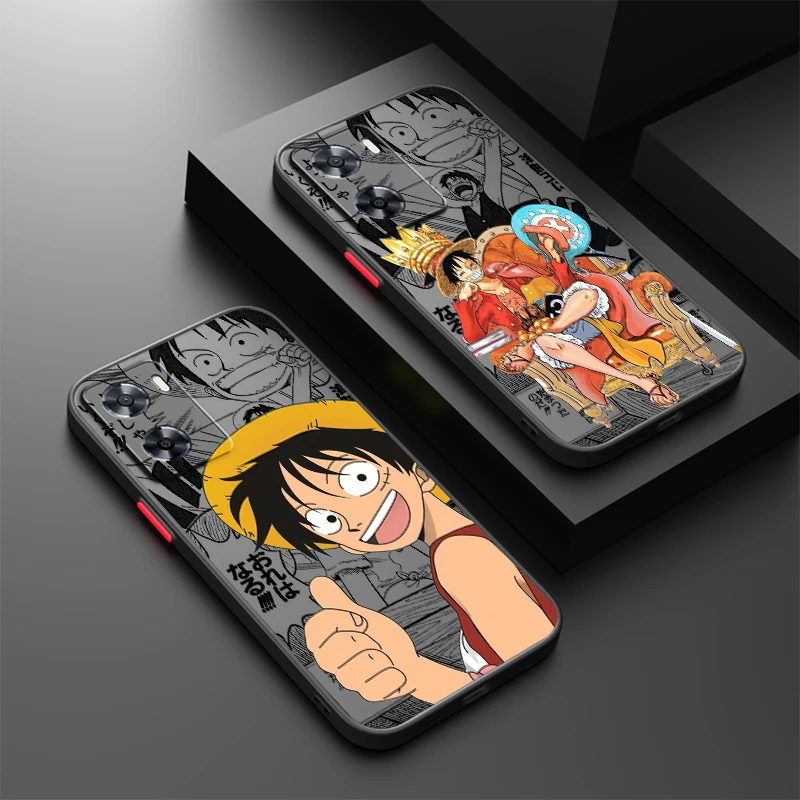 Pirate King Luffy Fashionable Frosted Translucent For OPPO X5 X3 A54S A5 A94 A16 A53S A57 A74 A72 A96 A98 A78 5G Funda