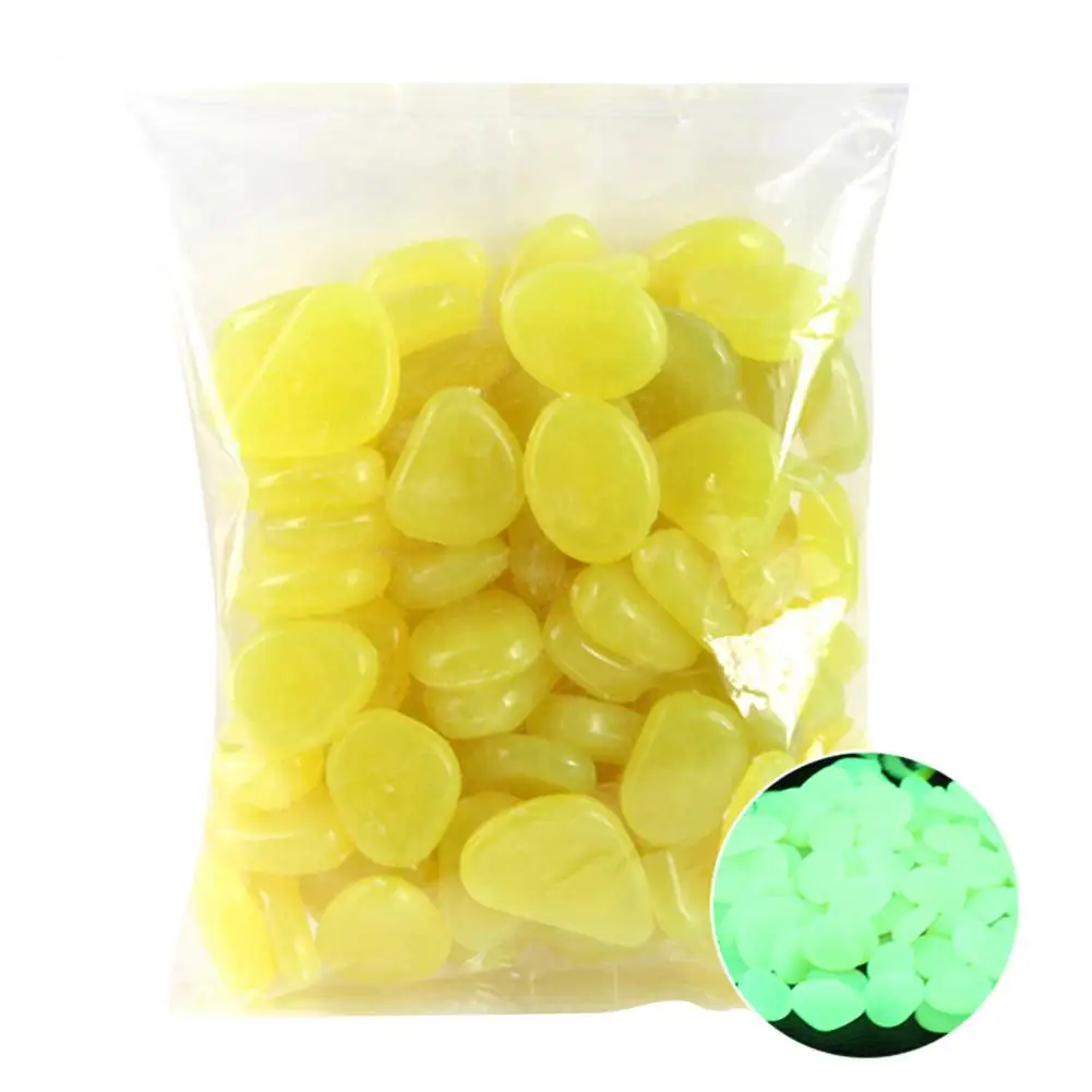 50Pcs Glow Pebble Irregular Shape Non-mineral Aquarium Decor Creative Glow Stones for Potting view 4