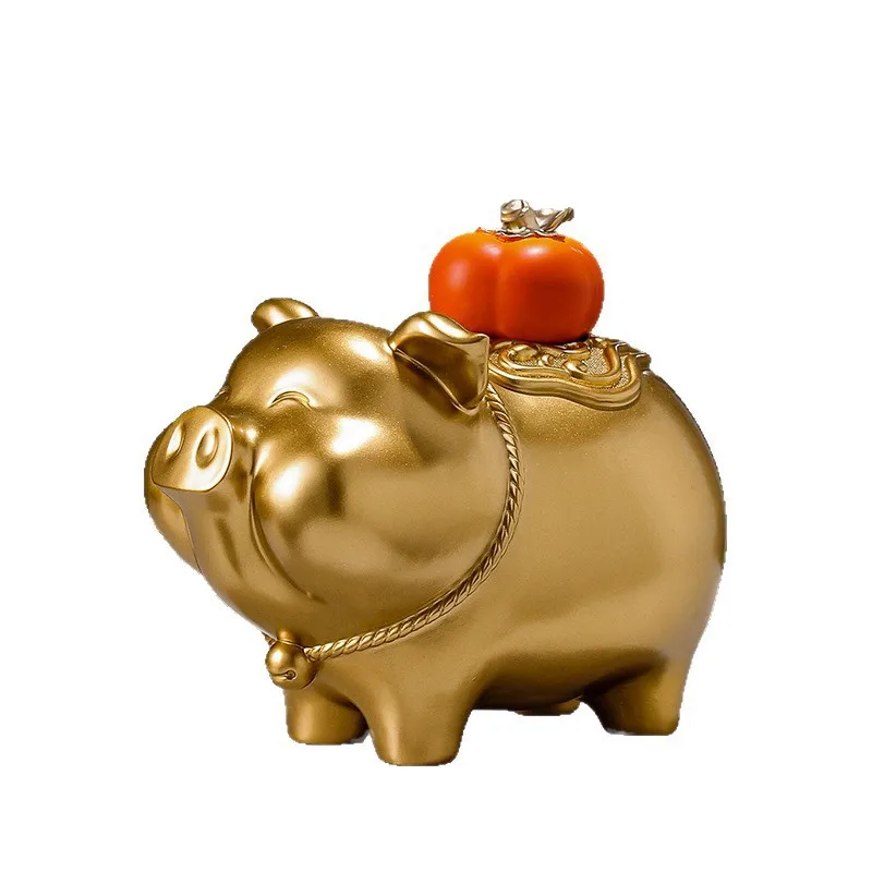 

DSA all things are good, large golden pig piggy bank creative home living room decoration wine cabinet TV cabinet ornament