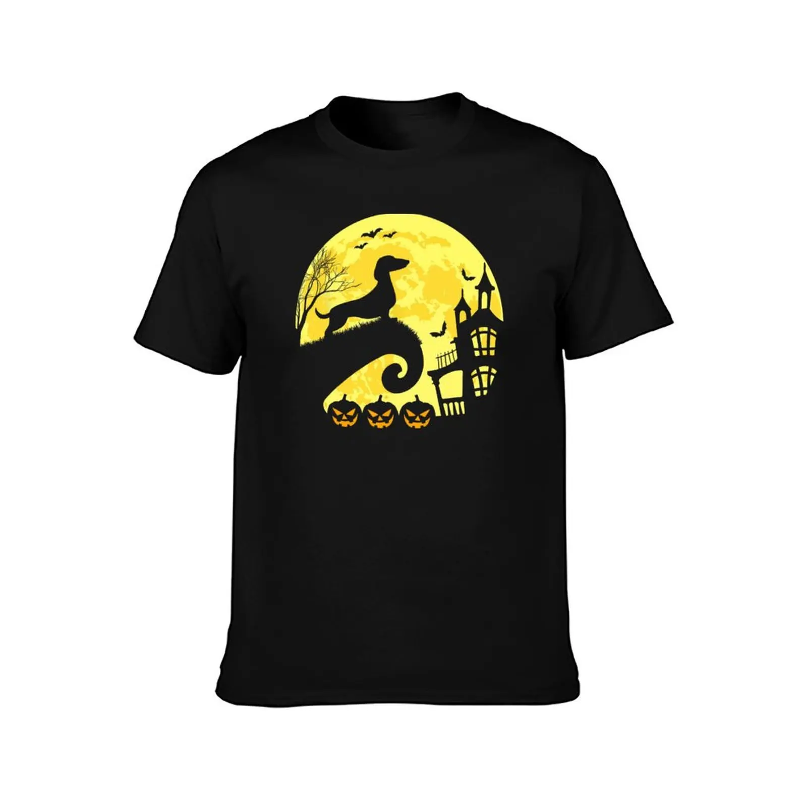 Halloween Dachshund Weenie Wiener Moonshine Sausage Dog T-Shirt Casual All Match Short Sleeve T-Shirt