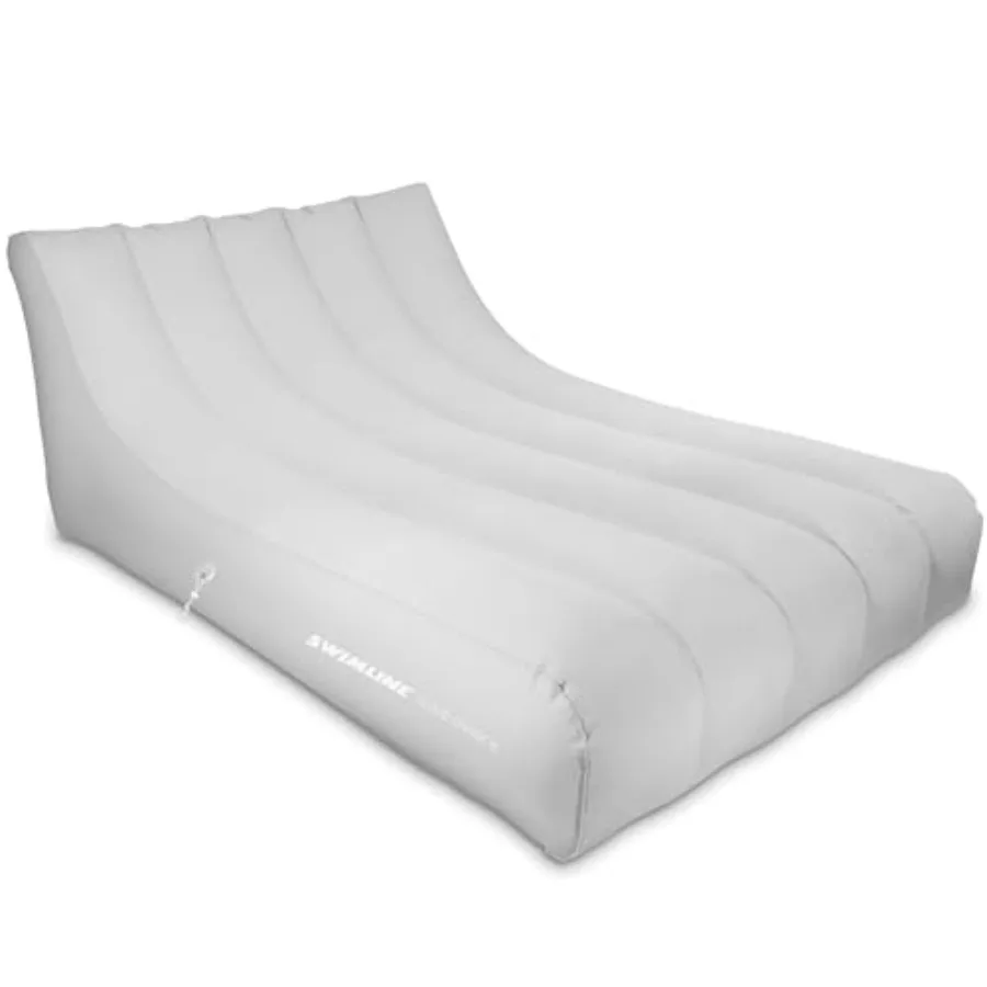 

XL pool lake float lounger for adults kids: durable fabric foam texture in blue, ultra-comfortable floating and backyard loungi