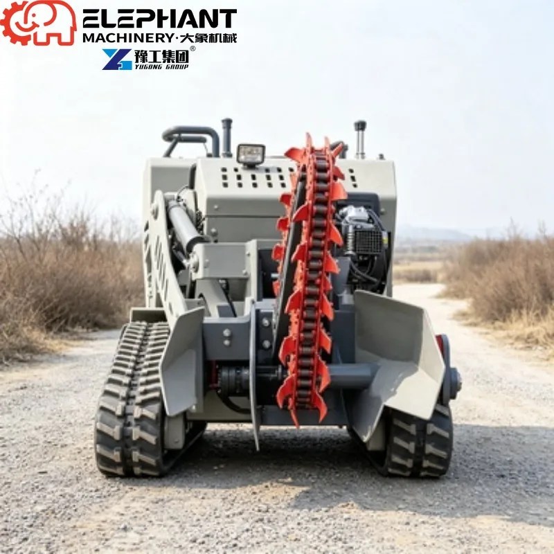Skid Steer Trencher, Small Crawler Multifunctional Hydraulic Slotting And Ditching Machine Chain Excavator For Farm Pipeline