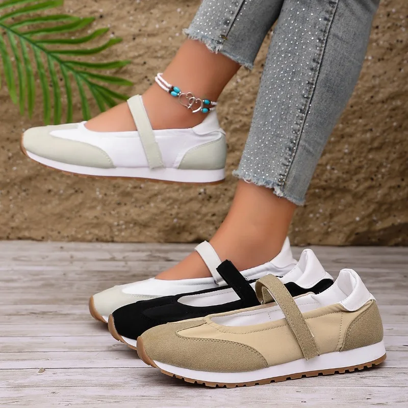 Spring and Autumn Women's Comfortable Vintage Single Shoes New Women Color Blocking Casual Fashionable Anti Slip Low Top Shoes