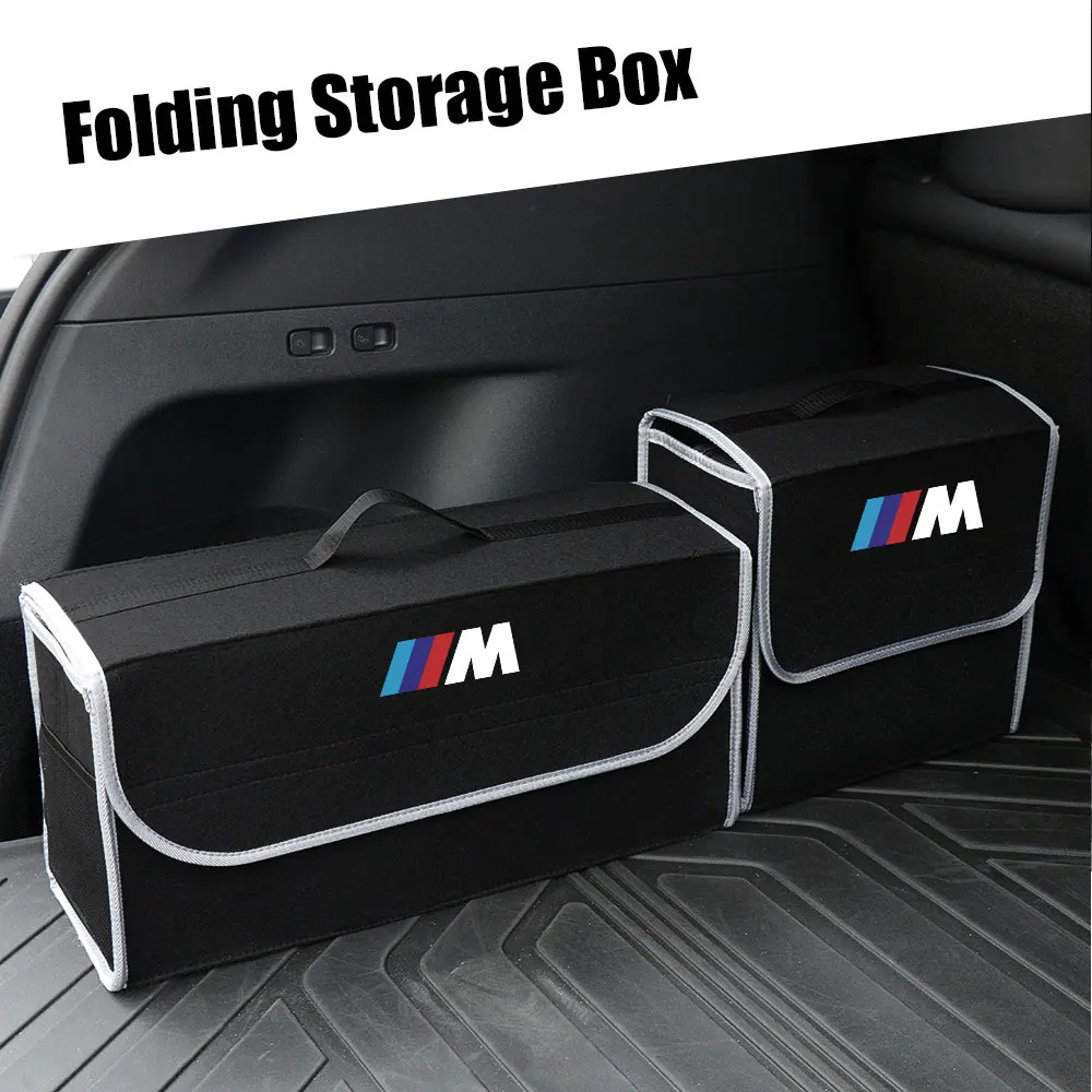 자동차 트렁크 보관 가방 펠트 천 주최자 상자 BMW M Performance E46 E90 E60 F10 F30 F25 F31 용 접이식 자동 보관 도구