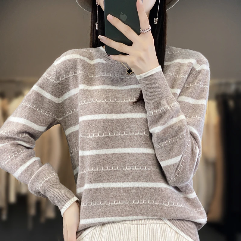 2025 Autunno/Inverno delle nuove donne 100% Andy velluto lavorato a maglia girocollo maglione sportivo edizione coreana elegante caldo casual Top SMY251