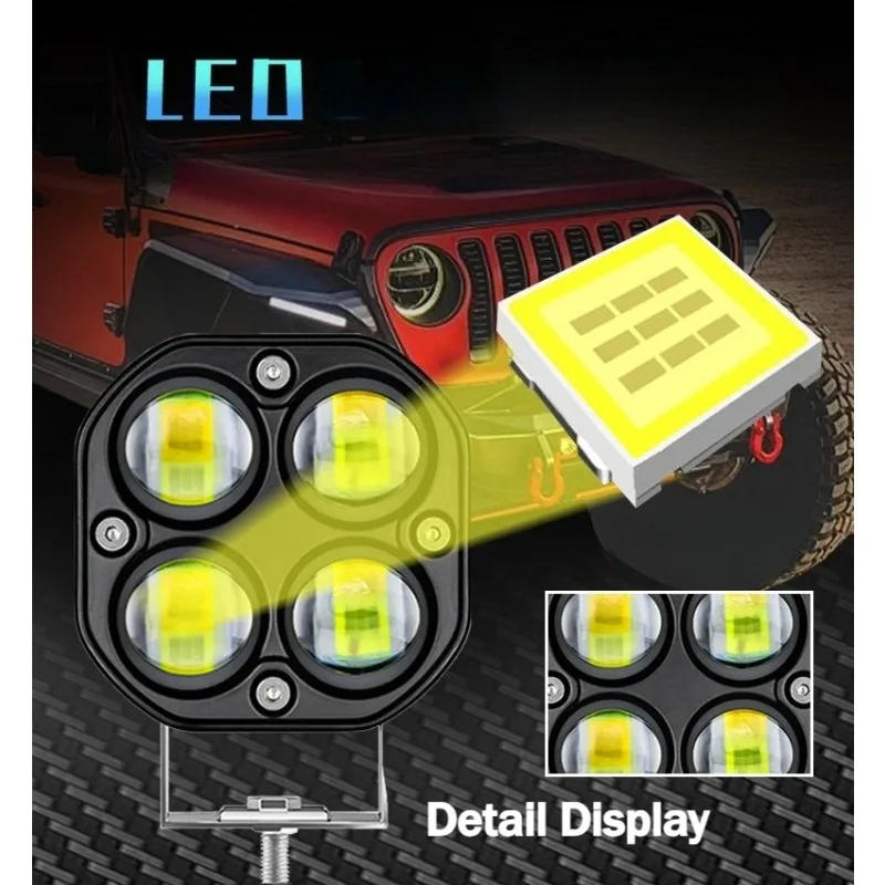 

40W 3" Square LED Work Light Bar For 4x4 Offroad Truck Car Fog Driving Headlights 12V 24V Hot