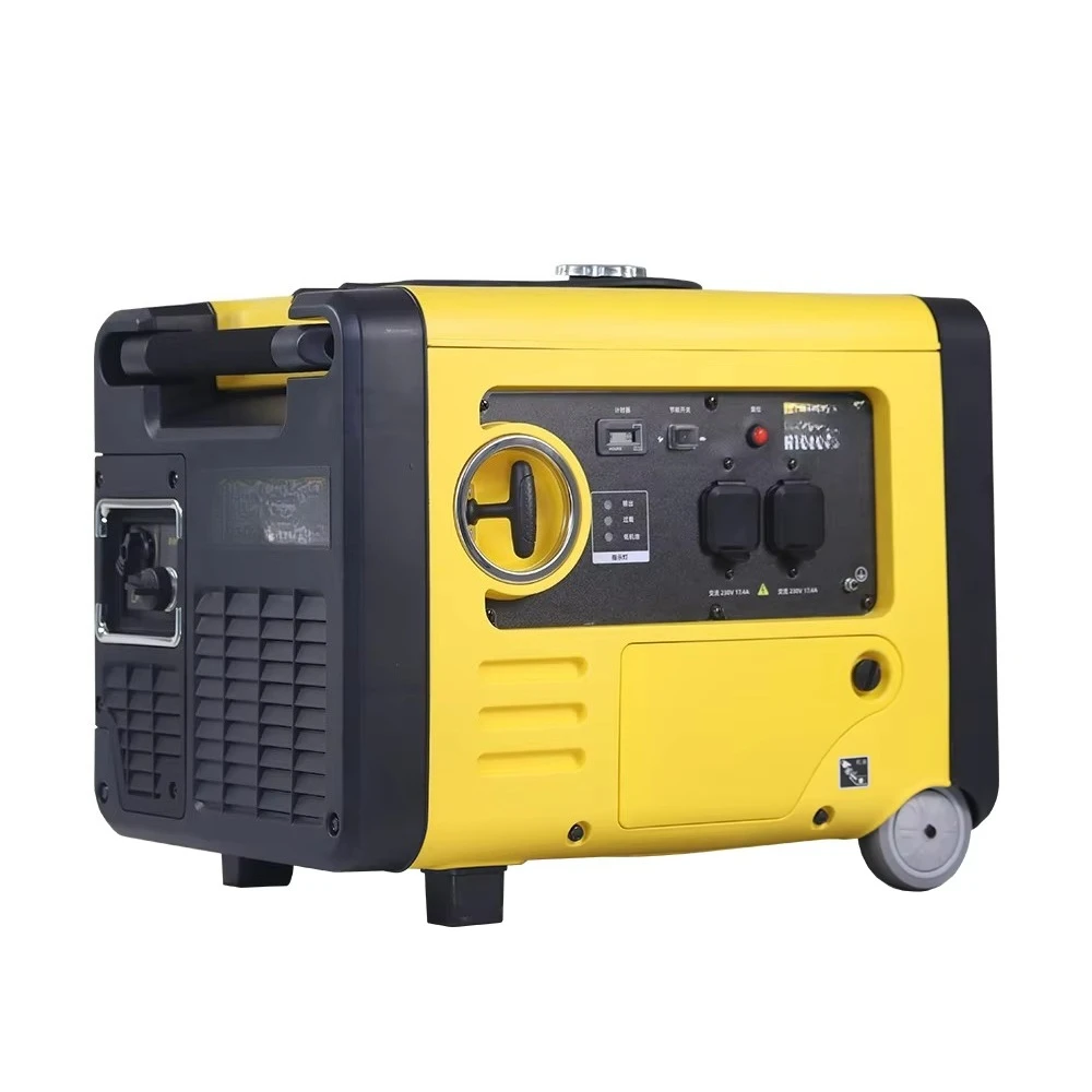 

2024 New Design Portable Super Efficient 5KW Silent Inverter Generator with Wheels Drawbar Electric Start 50/60Hz