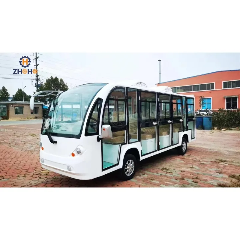 Electric Classic Sightseeing Car 8-14 Seats Custom Color Tourist Shuttle 12 Months Warranty Q235B Steel for Tourist Area ZHOHO