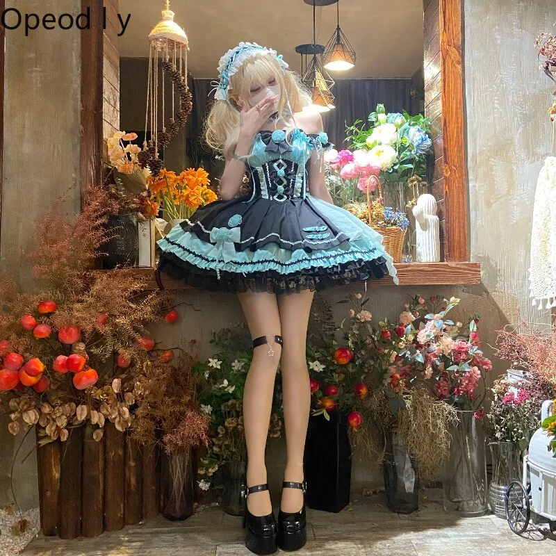 

Sweet Sister Japanese Original Loli Girl Lolita Dress Cute Girl Princess Style Birthday Party Afternoon Tea Full Set Dress