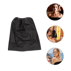 10 Pcs Black Microfiber Towel Towel Dressing Gown Gym Bath Skirt Disposable Spa Wrap Shower Body Wrap Fast Drying Sauna Skirt